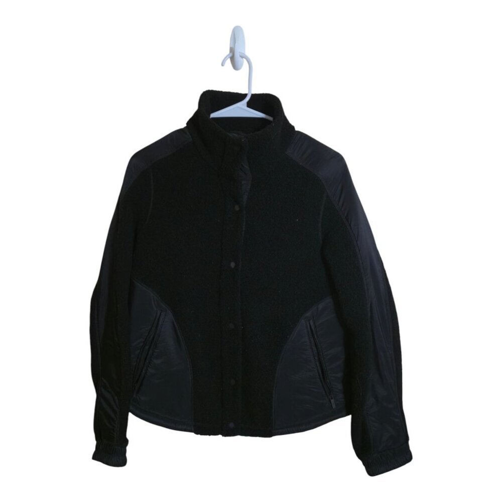 Lululemon Jacket Women 2 Black Go Crazy Fleece Panel Athleisure Gorpcore